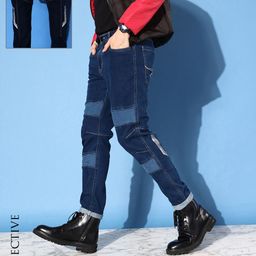 The Roadster Lifestyle Co. Men Navy Blue Carrot MCW Love Is In The Air The Two Tone Jeans-image-11