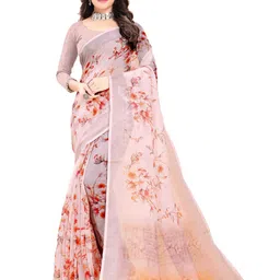 Inithi Floral Printed Zari Saree-44