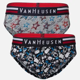 Van Heusen Boys Pack Of 2 Printed Pure Cotton Anti Bacterial Basic Briefs IKIBBR2P5621004-43