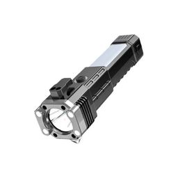 MAPPERZ Multi-Function 3W LED Flashlight Torch – Rechargeable with Extended Beam, Built-in Hammer, Magnets, and Safety Cutter Tools Set of 1 image 1