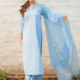 DIMPLE DESIGN STUDIO Pure Cotton Kurta With Salwar & Dupatta-picture-0