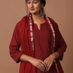 DIMPLE DESIGN STUDIO Regular Pure Cotton Kurta With Salwar & Dupatta image 2