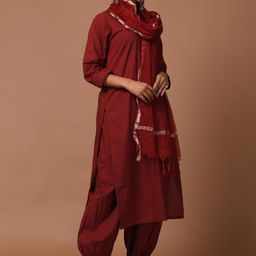 DIMPLE DESIGN STUDIO Regular Pure Cotton Kurta With Salwar & Dupatta image 4