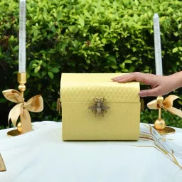 Living With Elan Royal Hive Tufted Bling Box, Petite Storage Trunk - Butter Yellow-picture-43