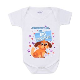 KNITROOT Kids White & Orange Printed Cotton Bodysuit-image-22