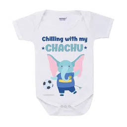KNITROOT Infants White Printed Cotton Bodysuit-image-83