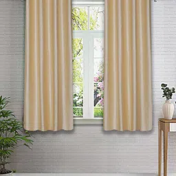 Cortina Beige & Silver-Toned 2 Pieces Floral Printed Window Curtains-picture-57
