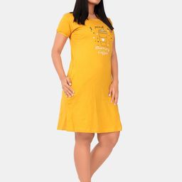 SWEET MOON Graphic Printed Round Neck Short Sleeves Nightdress-image-49