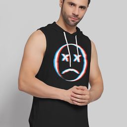 Juxar Printed Cotton Hooded Sleeveless Gym Vest-image-85