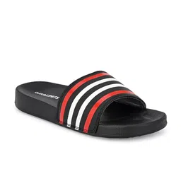 OFF LIMITS Men Black Striped Sliders-image-32