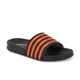 OFF LIMITS Men Black & Orange Striped Sliders-image-33