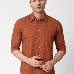Basics Men Slim Fit Printed Cotton Casual Shirt-image-96