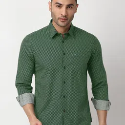 Basics Men Slim Fit Printed Cotton Casual Shirt-image-95