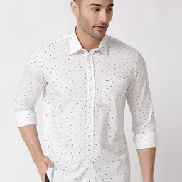 Basics Men Slim Fit Printed Cotton Casual Shirt-image-94
