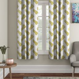 Cortina White & Green 2 Pieces Floral Window Curtains-image-12