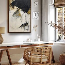 The Art House Off-White & Black Abstract Painting Framed Wall Art-image-64