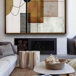 The Art House White & Black Abstract Printed Framed Wall Painting-picture-0