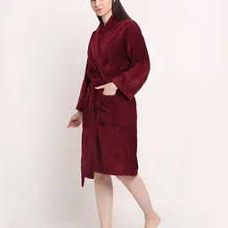 Creeva Shawl Collar with An Open Front Long Sleeves 380 GSM Bath Robe image 3