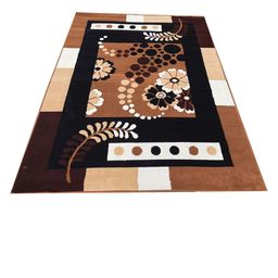 IMRA CARPET Black and Brown Anti Skid Floral Carpets-picture-4