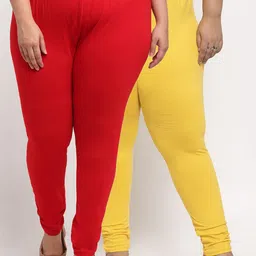 TAG 7 PLUS Women Pack Of 2 Solid Plus Size Ankle-Length Leggings-picture-10