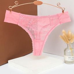 LULU & SKY Fancy Mesh Thong Briefs KS-663-PINK-93