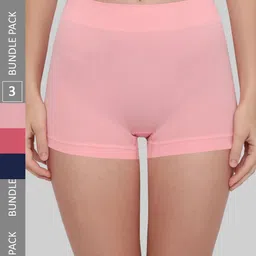 PLUMBURY Pack Of 3 Anti-Microbial Boyshorts Briefs-image-5