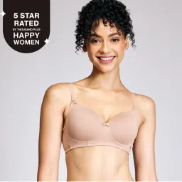 Nykd By Nykaa Breathe Cotton All Day Comfort Padded Non Wired T-Shirt Bra Nyb198 Dark Skin-picture-10