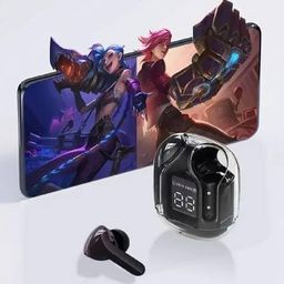 obt store Ultra pods Wireless LED Digital Display Transparent Headset 28h Playtime S23 Bluetooth Headset (Black) image 4