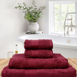 BOMBAY DYEING Maroon 4 Pieces Cotton 450 GSM Towel Set-image-90
