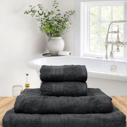 BOMBAY DYEING Grey 4 Pieces Cotton 450 GSM Towel Set-15