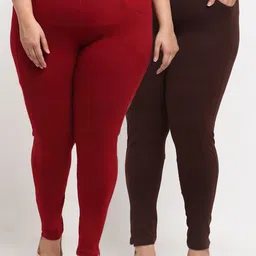 TAG 7 PLUS Women Set of 2 Solid Leggings-image-85