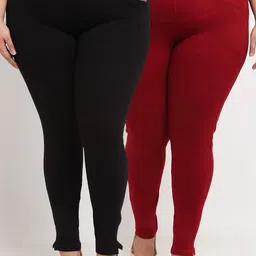 TAG 7 PLUS Women Set of 2 Solid Leggings-image-86