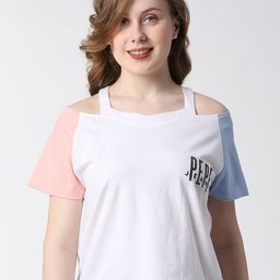 Pepe Jeans Halter Neck Pure Cotton T-shirt-image-1