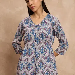 all about you Ethnic Motifs Printed V-Neck Kurti-picture-51