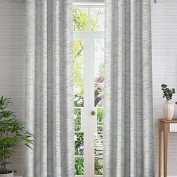 Cortina White & Blue 2 Pieces Printed Long Door Curtain-image-26
