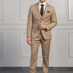 Blackberrys Men Slim-Fit Single-Breasted Three-Piece Formal Suit-image-24