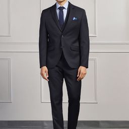 Blackberrys Men Slim-Fit Single-Breasted Three-Piece Formal Suit-image-71