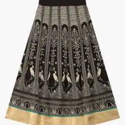 Printed Skirt with Gota Border-picture-35