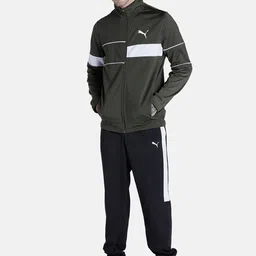 Puma Men Green & White Regular Fit CR Tracksuits-image-70