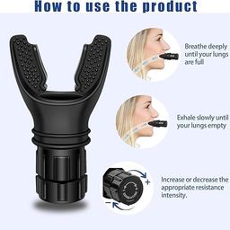 Lungs Exercise Equipment, Lung Exerciser, Breathing Exercise Machine- Compact Pure Silicone Lung Exerciser Device, Respiratory Muscle Trainer, Ideal and Adjustable for All, Easy to Clean image 2