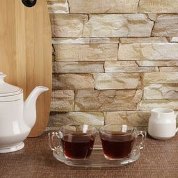 INCRIZMA Transparent 2 Pieces Cup & 1 Piece Plate Set-58