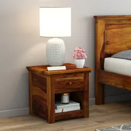 woodenmood Happu Solid Wood Bedside Table in Honey Finish-picture-42