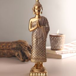 HABERE INDIA Gold-Toned Buddha Figurine Showpiece-image-82