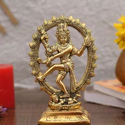 CraftVatika Gold-Toned Metal Dancing Shiva/Natraj Idol-image-30