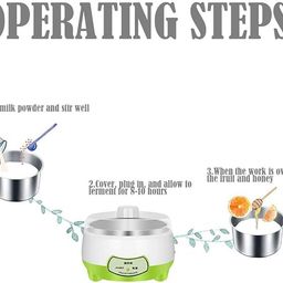 Automatic Yogurt Maker Machine With Stainless Steel Inner Container with temperature control, Electric 15 Watts Electric 900ml Automatic Curd & Home DIY Dahi maker Container image 2