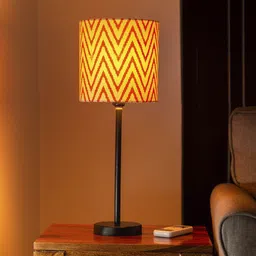 ExclusiveLane Orange Table Lamp With Shade In Iron-28