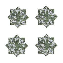 HANDICRAFT PALACE Green 6 Pieces Printed Cotton Table Napkins-26