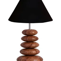 Aura Black Wood Traditional Abstract Shaped Table Lamp-34