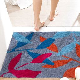 AAZEEM Blue & Orange Printed Cotton Anti-Skid Doormat-13