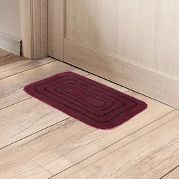 Black gold Pink & Black Self Designed Cotton Anti Slip Entrance Doormat-image-9